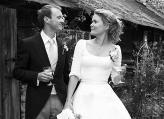 Short Wedding Dresses : Antique Linen Wedding Dress by Sarah Treble. Antique French linen. Close fitting…