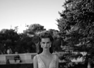 Short Wedding Dresses : berta fall 2016 bridal pretty short wedding dress skirt sleeveless deep v plungi…