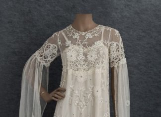Short Wedding Dresses : c.1925 appliqued princess~lace flapper wedding dress… lavishly embellished w/l…