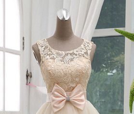 Short Wedding Dresses : Champagne prom dress…