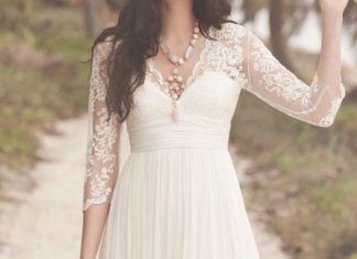 Short Wedding Dresses : Custom Made Vintage Long Sleeves Wedding Dress,Short Lace Bridal Gown,V-neck Kne…