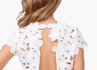 Short Wedding Dresses : Cut out lace dress…