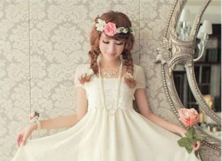 Short Wedding Dresses : cute white dress with lace, sweet looking, japanese fashion…
