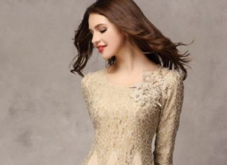 Short Wedding Dresses : Elegant A Line Lace and Chiffon Dress…