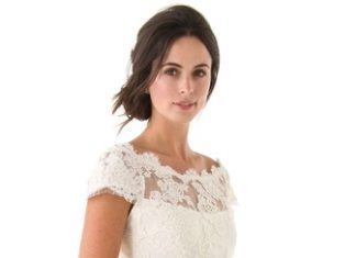 Short Wedding Dresses : Gorgeous tulle + lace dress by Marchesa…