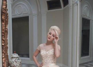 Short Wedding Dresses : House of Mooshki tea length wedding dress | see more on: burnettsboards.co……