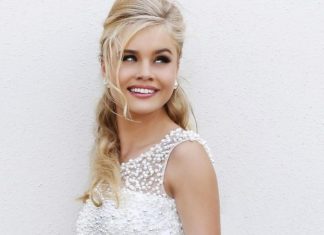 Short Wedding Dresses : I like this one short and sexy!2014 New romantic organza mini beach crystal shor…