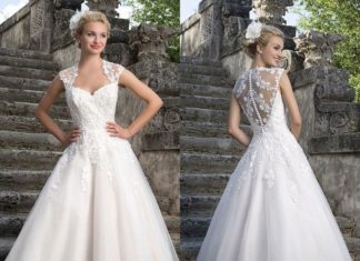 Short Wedding Dresses : Lovely Lace Appliqued Short Wedding Dresses A Line Sweetheart Neckline Sheer But…