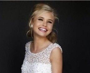 Short Wedding Dresses : Online shop charming new a line jewel collar sleeveless white applique pearls fo…