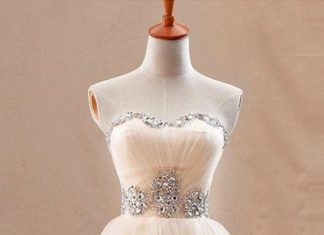 Short Wedding Dresses : Peachy tulle dress…