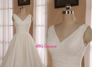 Short Wedding Dresses : Romantic Chiffon 1950s tea length wedding dress by MillyCouture, $179.00 OMG I l…