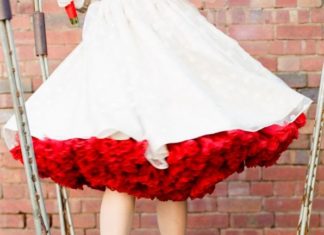 Short Wedding Dresses : short wedding dress with a red petticoat // photo by FeatherandStone.c… -I wou…