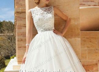 Short Wedding Dresses : Tea Length High Neck Lace Wedding by 21weddingdress on Etsy, $179.00…