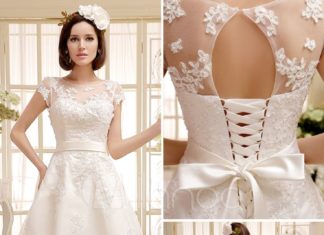 Short Wedding Dresses : Tee-Length Ivory Wedding Dress For Bride With Jewel Neck Vintage Sash #milanoo -…