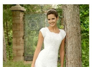 Short Wedding Dresses : unusual tea length wedding dresses | Tea-length White Bridal Gown in Charming La…