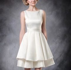 Short Wedding Dresses : Vintage Bateau Short Wedding Gown