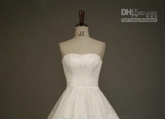 Short Wedding Dresses : Wholesale Lovely 2013 Scoop Summer Beach Wedding Dress Short Ruffles Lace Trimme…