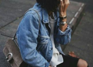 Street Style : Blue Denim Jacket + Girlpower4 for 15% off