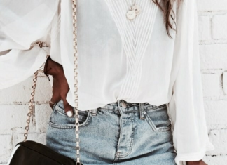 Street Style : Blue Denim Skirt