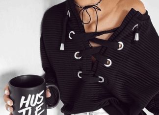 Street Style : streetstyleplatform:Lace Up Sweater