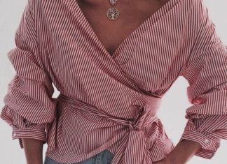 Street Style : streetstyleplatform:Striped Blouse