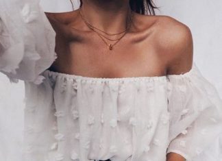 Street Style : streetstyleplatform:White Off Shoulder Blouse