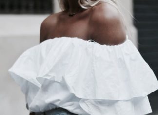Street Style : streetstyleplatform:White Off Shoulder Blouse +
Girlpower4 for…
