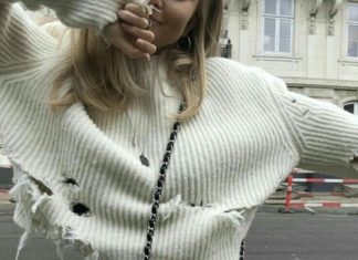 Street Style : White Ripped Sweater