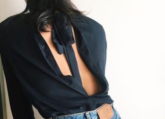 Street Style : x Black Cut Out Back Top
