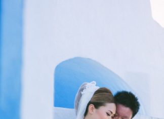 Trendy Wedding Dresses : Beautiful Santorini Wedding by George Pahountis Photography…