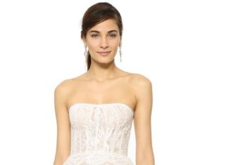 Trendy Wedding Dresses : Reem Acra Coco Gown, lace wedding dress, strapless wedding dress, Reem Acra wedd…