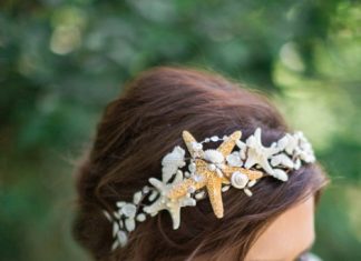 Wedding Hair With Flowers & jewels : Adorn your 'do with pieces of the sea….