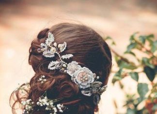Wedding Hair With Flowers & jewels : 18 Most Romantic Bridal Updos & Wedding Hairstyles | Page 4 of 4 | Wedding Forward