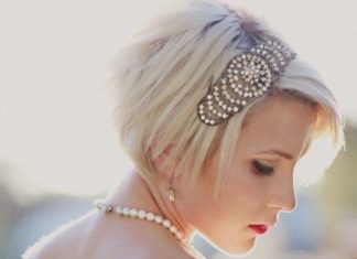 Wedding Hair With Flowers & jewels : 23 Perfect Short Hairstyles for Weddings: Bride Hairstyle Designs – PoPular Haircuts