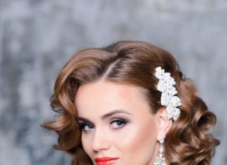 Wedding Hair With Flowers & jewels : 24 Short Wedding Hairstyle Ideas So Good You’d Want To Cut Your Hair | Page 2 of 5 | Wedding Forward