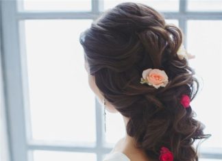 Wedding Hair With Flowers & jewels : 25 Romantic Long Wedding Hairstyles Using Flowers | www.deerpearlflow……