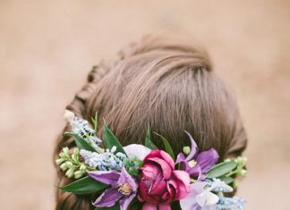 Wedding Hair With Flowers & jewels : 46 Romantic Wedding Hairstyles with Flower Crown DIY Tutorials | www.deerpearl…