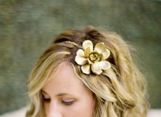 Wedding Hair With Flowers & jewels : add a touch of metallic in a hairpiece…