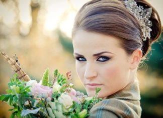 Wedding Hair With Flowers & jewels : An English Countryside, Tweed and Winter Inspiration Shoot……
