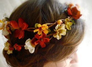 Wedding Hair With Flowers & jewels : autumn wedding flower crown – HARVEST WEDDING – burnt orange hair wreath via Ets…
