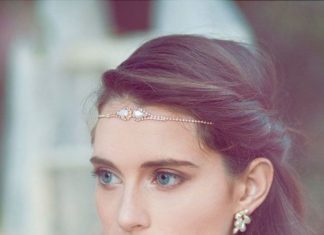 Wedding Hair With Flowers & jewels : Boho Forehead Bands & Beautiful Halo Crowns. This model is stunning! | Bridal St…