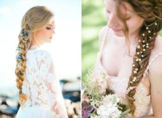 Wedding Hair With Flowers & jewels : Braids wedding hairstyles with fresh flowers / www.himisspuff.co……