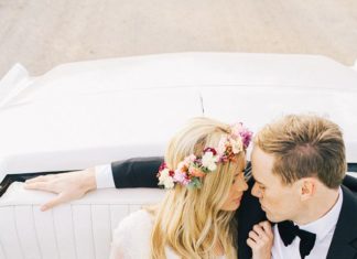 Wedding Hair With Flowers & jewels : Car shot…