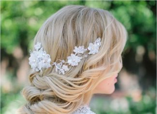 Wedding Hair With Flowers & jewels : Elegant and Classic Bridal Hairstyles // see more on thesoutherncalifo……