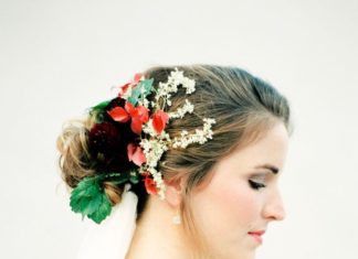 Wedding Hair With Flowers & jewels : Elegant Autumn Wedding Inspiration: www.stylemepretty… | Photography: Melanie …