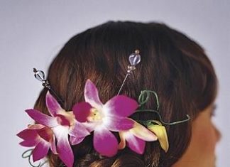 Wedding Hair With Flowers & jewels : Elegant Orchid Headpiece…