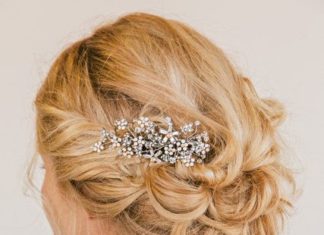 Wedding Hair With Flowers & jewels : FAITH Rhinestone Floral Comb bridal comb veil by UntamedPetals, $298.00 Love her…