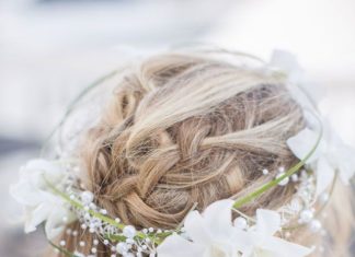 Wedding Hair With Flowers & jewels : floral crown with pearls | Heidi Calma Photography: heidicalma.com…