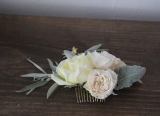 Wedding Hair With Flowers & jewels : floral hair comb – would be cute to make for the bridesmaids! :D…