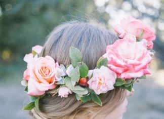 Wedding Hair With Flowers & jewels : Floral head wreath Alexandra Wallace Photography #luxeboho #floralwreath…